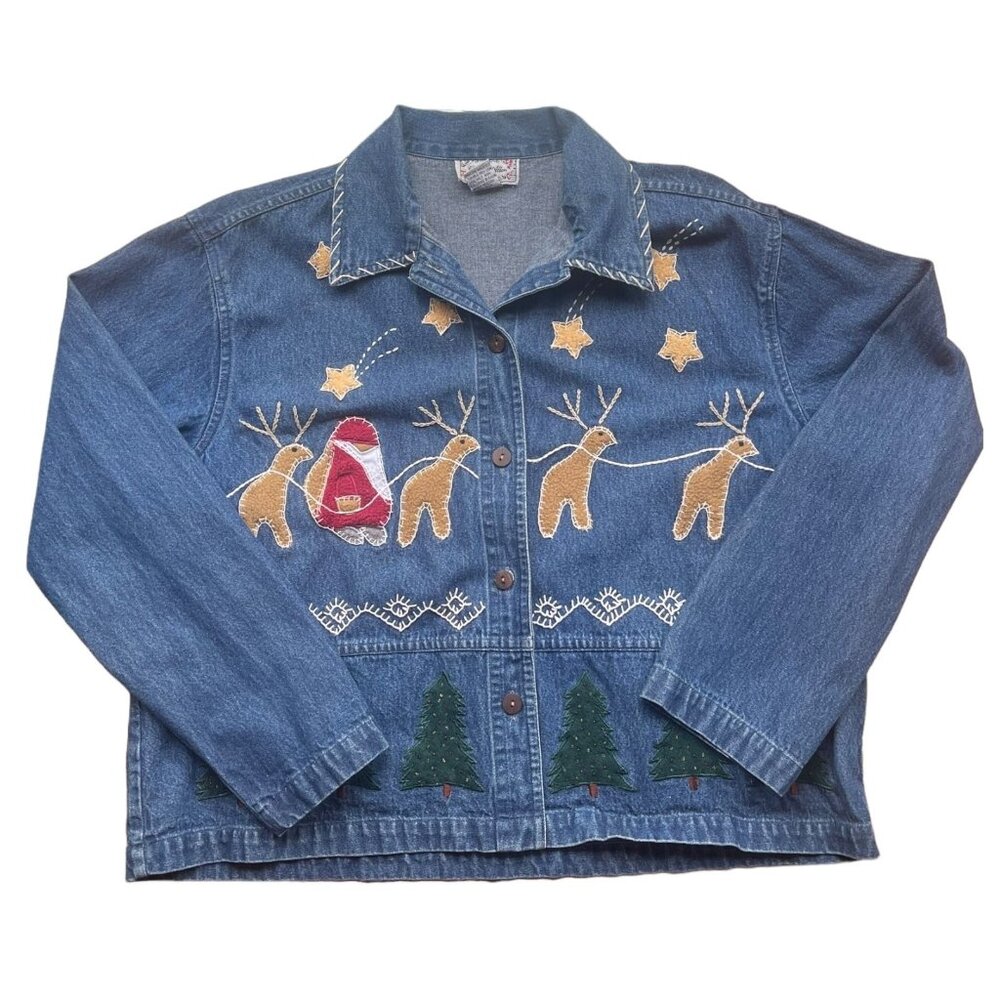 VTG Carrie Allen Christmas Applique top